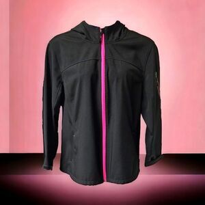 FREE TECH Women's Plus Size Black & Hot Pink Hooded Winter/ Ski Jacket 3X